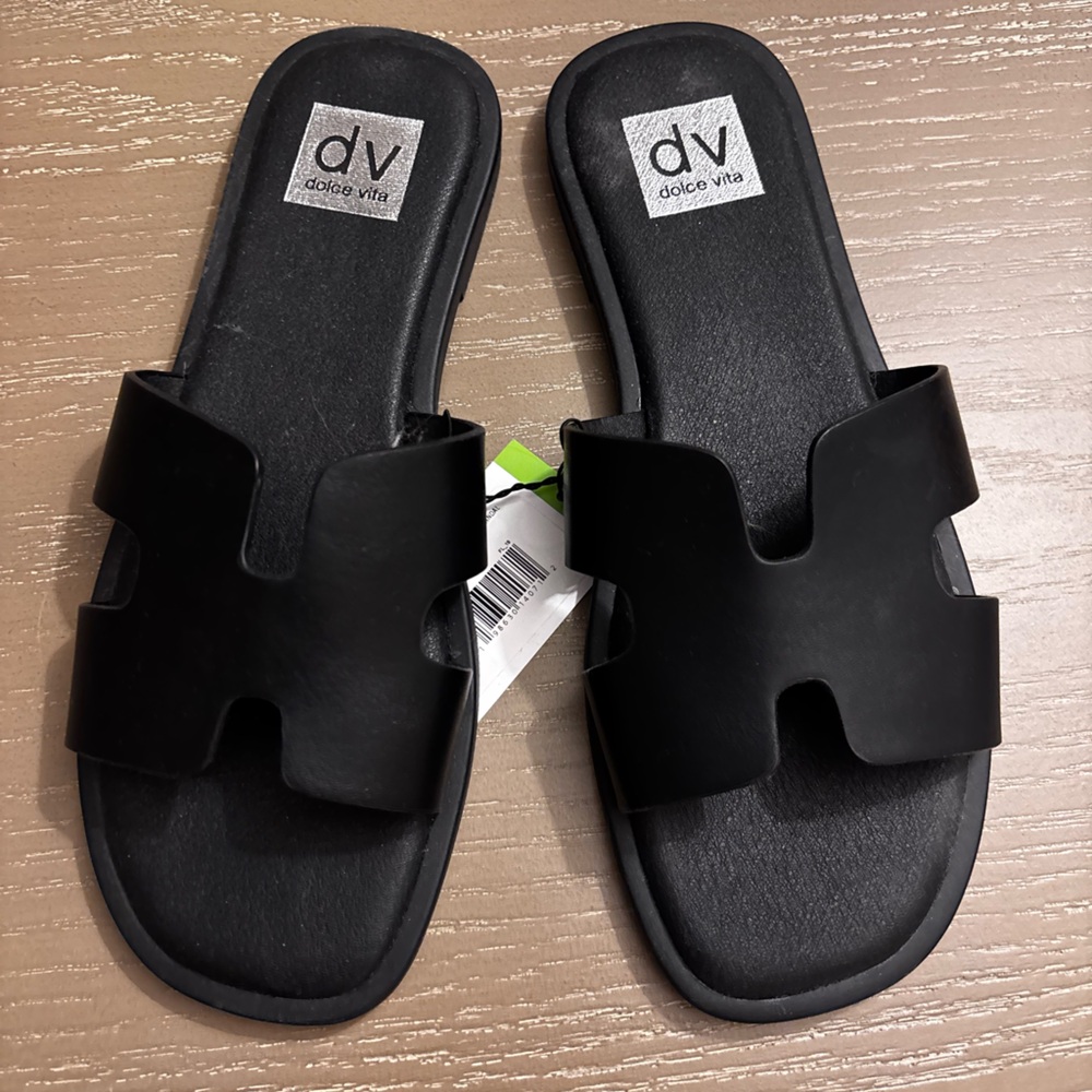 DV by Dolce Vita Black Slide Sandals